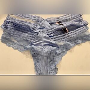 NWT 2 VICTORIA’S SECRET SIZE M CHEEKY  BLUE LACE PANTIES PACK
